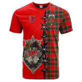 Spens Modern Tartan T-shirt - Lion Rampant And Celtic Thistle Style